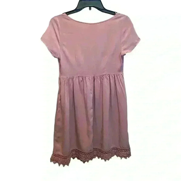 L.A. Hearts Pink Dress Lace Hem - Picture 2 of 6